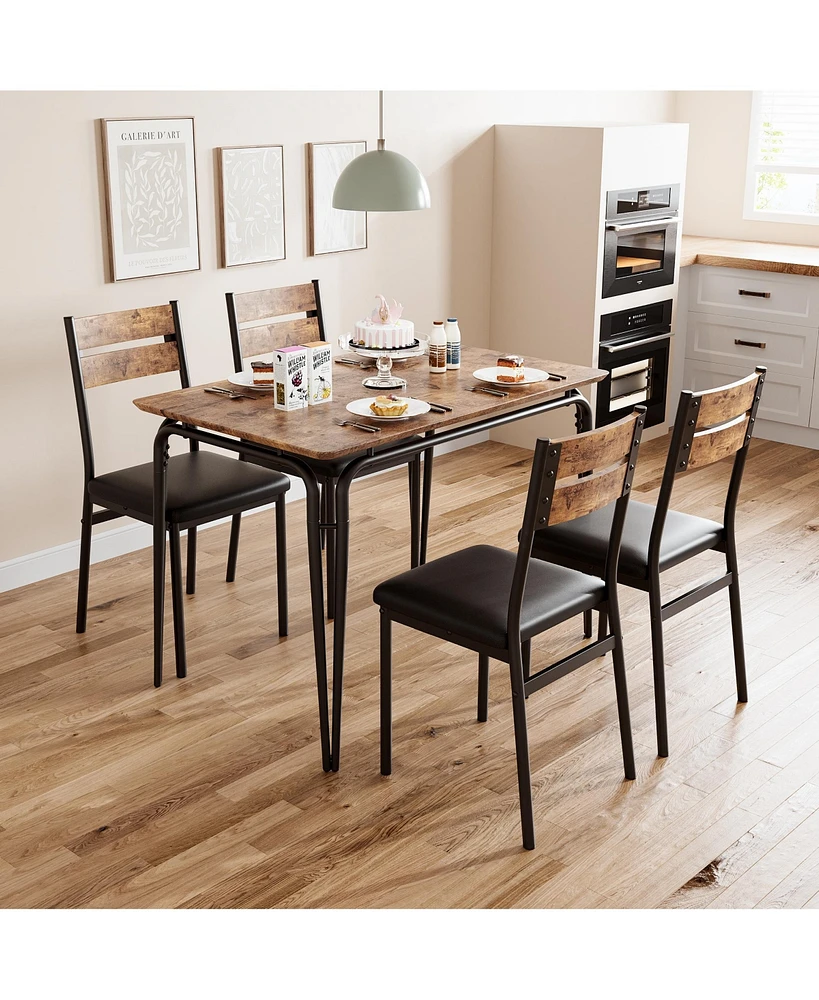 gaomon Dining Table for 4, Small Table and Chairs Set of 5, Dinette Set for 4, 5 Piece Kitchen & Dining Room Sets