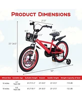 Hongge 16/18 Inch Kids Bike Adjustable with Storage Basket and Double Brake for 4-8 Years Old