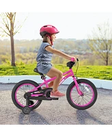 Hongge 16-Inch Kids Bike for 4-7 Years Old Adjustable with Removable Training Wheels