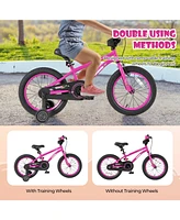 Hongge 16-Inch Kids Bike for 4-7 Years Old Adjustable with Removable Training Wheels