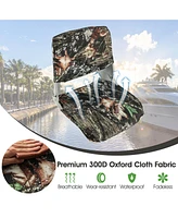 Vebreda Low Back Folding Padded Boat Seat with 4 Bolts for Outdoor Adventures-Camouflage