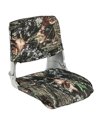 Vebreda Low Back Folding Padded Boat Seat with 4 Bolts for Outdoor Adventures-Camouflage