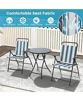 Vebreda 3 Pieces Outdoor Folding Chair Set Portable Folding Chair Set