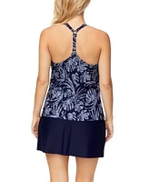 Island Escape Womens Printed Underwire Tankini Top High Waist Tummy Control Swim Skirt Exclusively At Macys