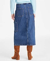 On 34th Women's Denim Relaxed-Fit Cargo Skirt, Exclusively at Macy's