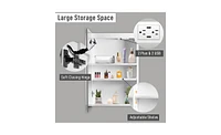 Slickblue Led Bathroom Wall Cabinet with Single Door Mirror – Space-Saving Storage Solution