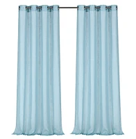 Kate Aurora 2 Piece Silver Sparkly Semi Sheer Trellis Quatrefoil Grommet Top Window Curtain Panels