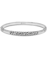 Devata Bali Bangle Bracelet in Sterling Silver, Fit Small to Medium Wrist