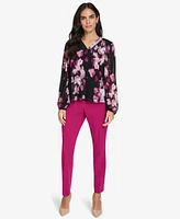 Calvin Klein Women's V-Neck Long-Sleeve Blouse