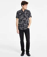 Guess Men's Jungle Snake Printed Short-Sleeve Shirt