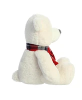 Aurora Medium Winterfield Bear Holiday Festive Plush Toy White 10"