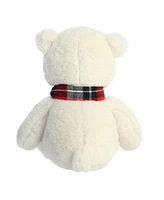 Aurora Medium Winterfield Bear Holiday Festive Plush Toy White 10"