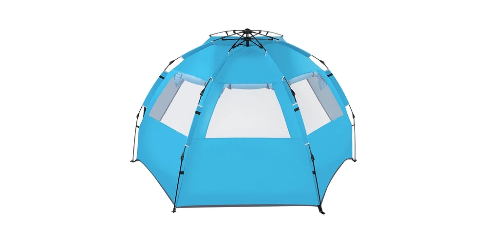 Slickblue Quick-Open Beach Tent with Fiberglass Poles & Oxford Cloth Lightweight and Portable