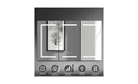 Slickblue Led Bathroom Wall Cabinet with Three Doors – Elegant Mirror Storage Cabinet in White