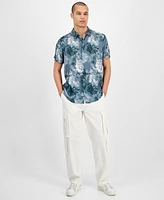 Guess Men's Wayco Floral-Print Short-Sleeve Shirt