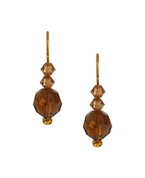 2028 Glass Topaz Bead Drop Earrings