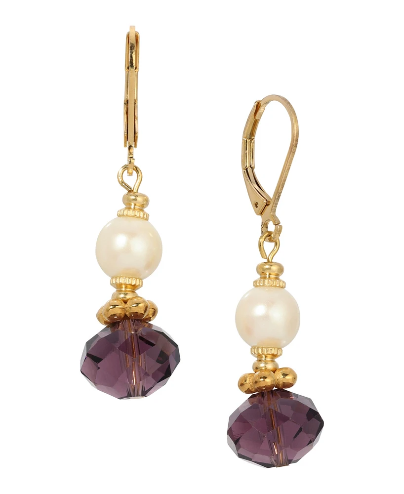 2028 Glass Faux Cultivated Pearl Drop Earrings