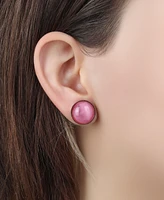 2028 Glass Round Button Earrings