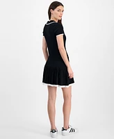 Freshman Juniors' Polo-Collar Pleat-Hem Dress