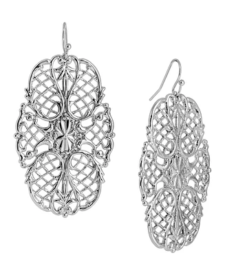 2028 Large Filigree Decorative Fishhook Earrings