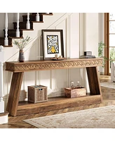 Tribesigns Farmhouse Entryway Table, 70.87-Inch Console Table with Storage, Wood Sofa Table Behind The Couch, Industrial Hallway Accent Table for Livi