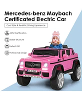 Sugift 12V Licensed Mercedes-Benz Kids Ride On Car-Pink