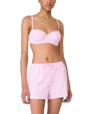 Kate Spade New York Womens Striped Bikini Top Cover Up Shorts