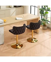 Streamdale Furniture Swivel Barstools Adjusatble Seat Height With Gold