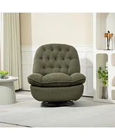 360 Swivel Recliner Adjustable Chair Chenille Glider Swivel Reclining Sofa Chair with Black Metal Round Base