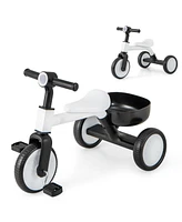 Hongge Toddler Convertible Trike with 86° Limited Steering Angle and Carbon Steel Frame