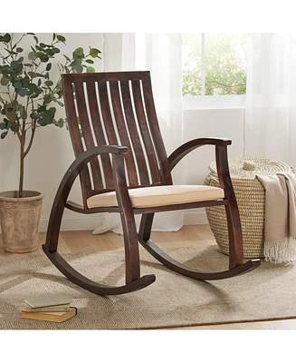 Streamdale Furniture Acacia Wood Rocking Chair With Cushion