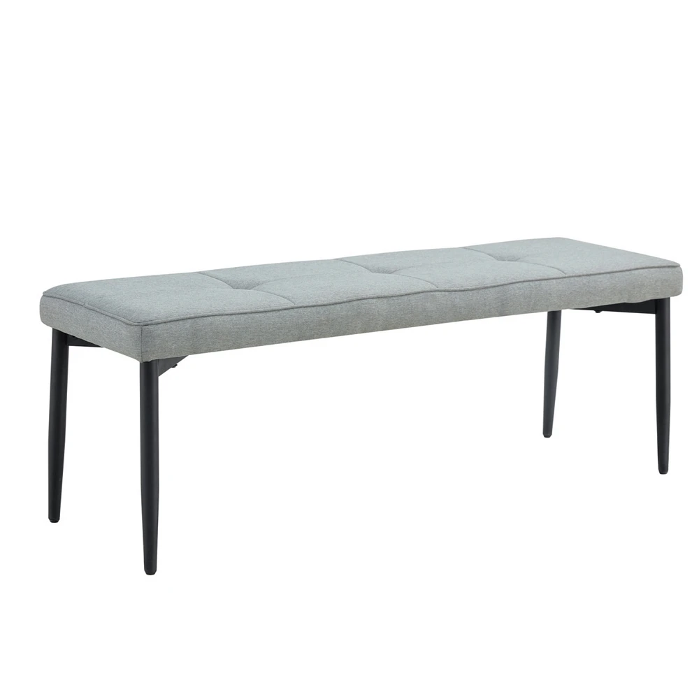 Tufted Extra-Long Entryway Bench, 51" Bedroom Benches Upholstered Dining Benches, Fabric End of Bed Bench for Bedroom Dining Room Living Room Ent