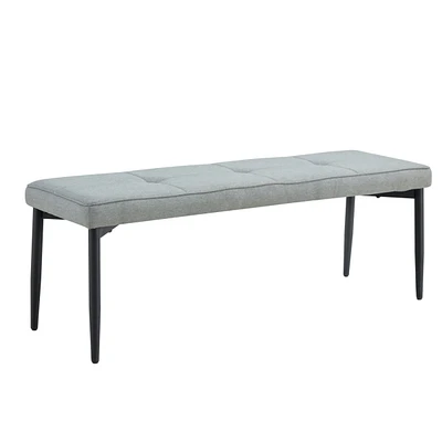 Tufted Extra-Long Entryway Bench, 51" Bedroom Benches Upholstered Dining Benches, Fabric End of Bed Bench for Bedroom Dining Room Living Room Ent