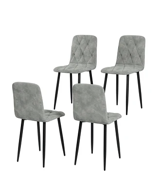 Streamdale Furniture Dining Chairs Set of 4, Modern Kitchen Dining Room Chairs, Velvet Dining Chair Upholstered Cushion Seat and Sturdy Metal Legs