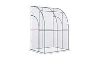 Slickblue Walk-in Greenhouse with Green Frame and Clear Panels for Optimal Plant Growth