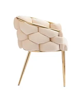Set of 2 Luxury Handmade Accent Chair with Gold Legs, Modern Velvet Armchair for Living Room and Bedroom