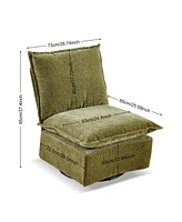 Detachable Green Chenille Single 360 Swivel Rocking Rocker,360 Swivel Sofa Chair & Single Sofa Lounge, Comfortable Seating for Living Room & Bedroom,