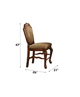 Streamdale Furniture Chateau De Ville Counter Height Chair (Set-2), Fabric & Cherry