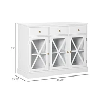 Slickblue Elegant White Kitchen Sideboard & Storage Cabinet – Multifunctional Coffee Bar Cabinet