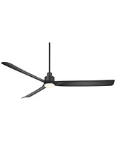 Casa Vieja 60" Sailplane Modern Industrial Indoor Outdoor Ceiling Fan 3 Blade Led Light Remote Control Matte Black Finish Blades Bedroom Patio Living