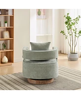 29.1" W Swivel Accent Open Back Chair Modern Comfy Sofa Chair With Weathered Base For Nursery Bedroom Living Room Hotel Office, Club Chair Leisur