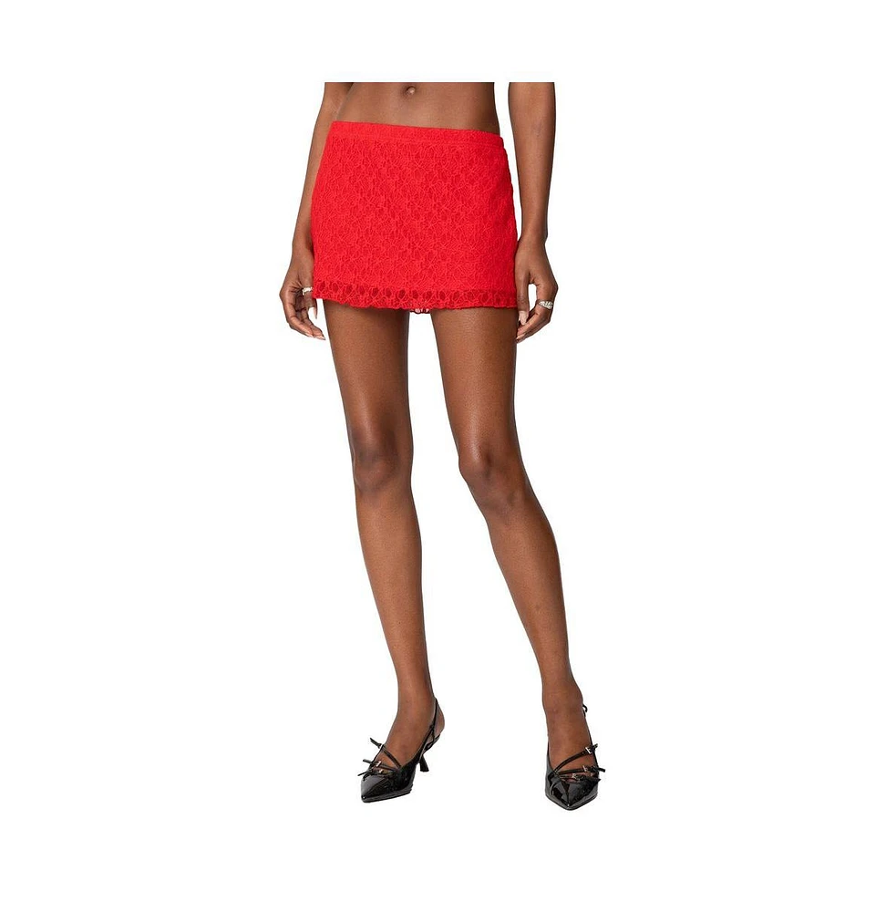 Edikted Women's Amara Textured Lace Mini Skirt