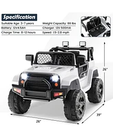 Hongge 12V Kids Ride On Truck with Remote Control and Headlights