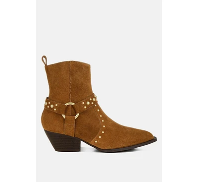 Rag & Co Rodeo Studded Suede Ankle Boots