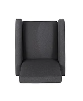 Streamdale Furniture Smoke Fabric Push Back Chair For Elegant Home Decor