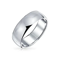 Bling Jewelry Simple Wide Dome .925 Sterling Silver Band Ring 6MM