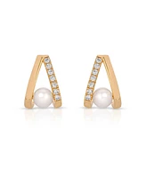 Ettika Pave and Mother of Pearl Drop Earrings