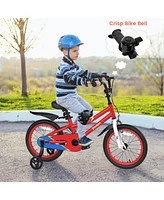 Sugift 16 Inch Kids Bike with Removable Training Wheels-Red