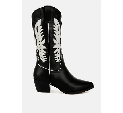 London Rag Thistle Winged Patchwork Cowboy Boots