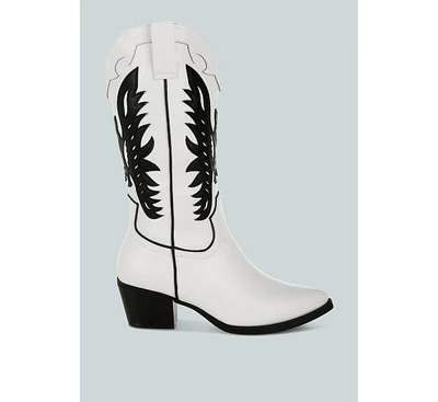 London Rag Thistle Winged Patchwork Cowboy Boots